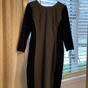 Grey black dress.
